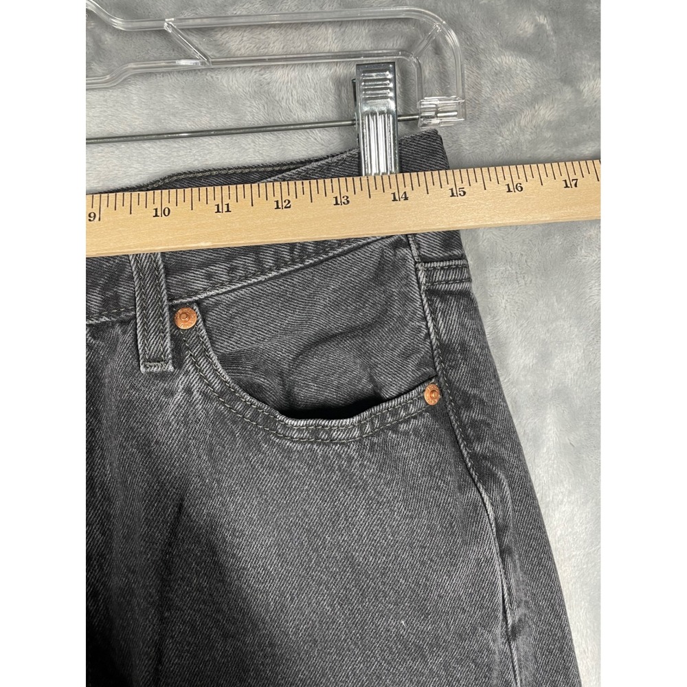 Levis Ribcage Wide Leg Jeans Washed Black High Rise Denim 29x32 A6081-0001 - Picture 9 of 11